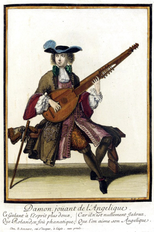 &ldquo;Damon joüant de l'Angelique&rdquo; from Recueil des modes de la cour de France by Nicolas Bon