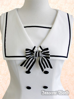 pintucksandruffles: Innocent World -  Flap Styled Sailor JSK in White