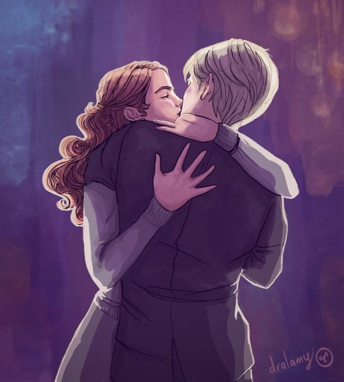 dralamys: Anathema . . #dramione #dracomalfoy #hermionegranger #shipspotter #kiss #procreate #stayat