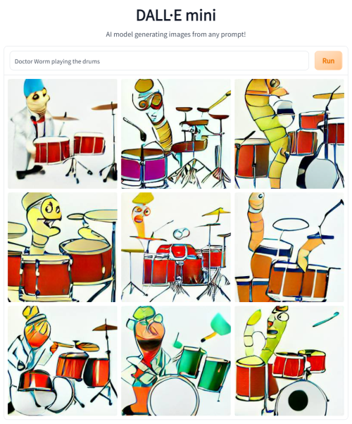 tmbgareok:Dalle Mini AI depicting Dr. Worm playing the drums. I think he’s getting good.