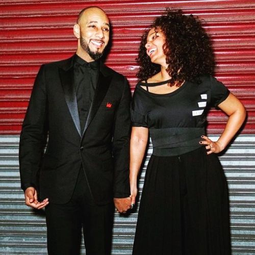 @therealswizzz posed with his wife @aliciakeys at the @keepachildalive Black Ball. Swizz Beats is we