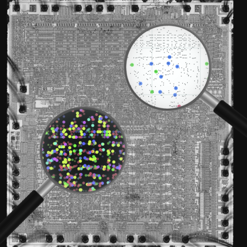 neurosciencestuff:(Image caption: We can examine every transistor in a classical microprocessor usin