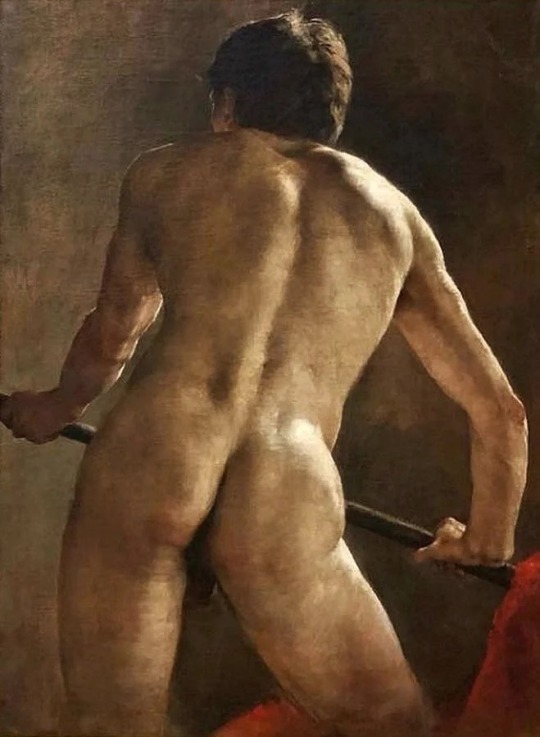 gayartists:Academic Study of a Male Nude from Behind (1889), Ferdo Vesel