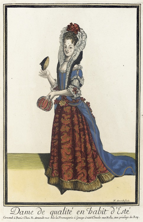 ‘Dame de Qualite en Habit d'Este’ from Recueil des modes de la cour de France by Nicolas