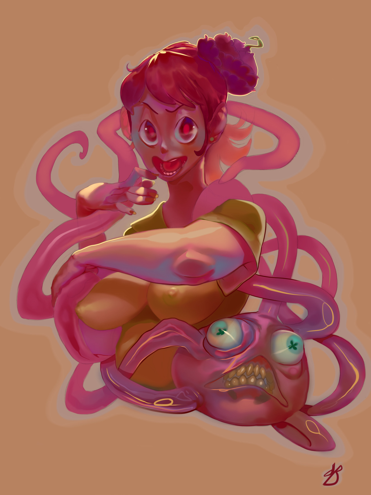 david-brun:  Finished commission for the project “Schoolgirls Love Tentacles”