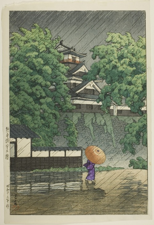 aic-asian: Udo Turret, Kumamoto Castle (Kumamotojo Udoyagura), Kawase Hasui, 1948, Art Institute of 
