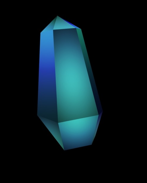 drawingden: quaenam:  Crystal Tutorial (SAI v2) Outline the shape of the crystal with a very small brush on a linework layer. Fill in the partial areas with the base colour, each on a separate layer (9 in this case). On a new layer, use the gradient tool