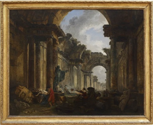 Hubert Robert - Vue imaginaire de la Grande Galerie du Louvre en ruines, 1796