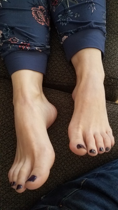 myprettywifesfeet:  My pretty wifes sexy feet about to get some rubs.please comment 