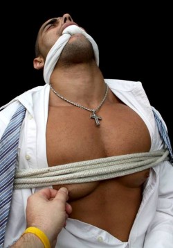 Hands tied and nips played with. This is what I&rsquo;d love to do in the office too