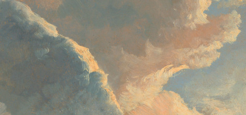 Simon Alexandre Clément Denis,Study of Clouds with a Sunset near Rome (detail)