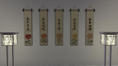 A Japanese Wall Hanging (Sims 3 Conversion)Link: SFS     Cloned from the BG RW Clock 