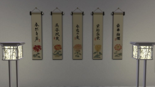 A Japanese Wall Hanging (Sims 3 Conversion)Link: SFS     Cloned from the BG RW Clock (as I like a bi