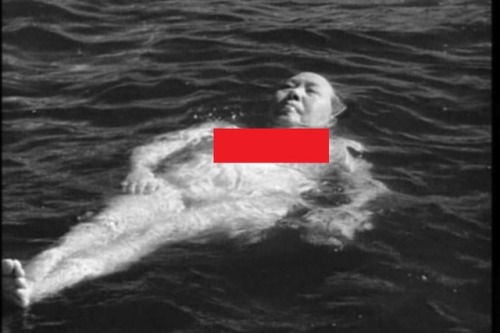 Chinese leader Mao Zedong swimming across the Yanghtze River in 1966.