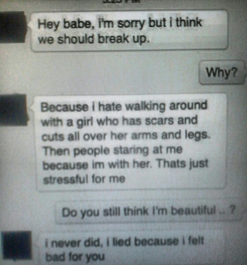 mypenguinstory:  I don’t have scars but I just wanna bitchslap that guy :X