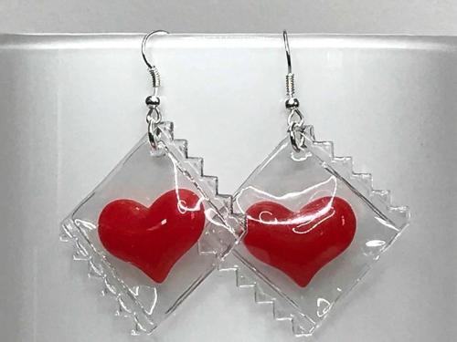 magicalshopping:♡ Heart Candy Bag Earrings ♡