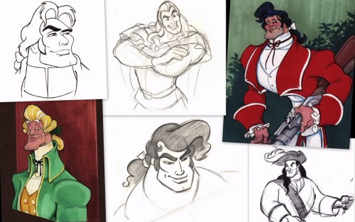 Beauty and the Beast Character Concept Art:1 & 2: Belle 3 & 4: The Beast/ Human Beast 5 &