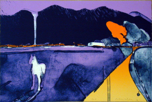 mellomymind: Fritz Scholder // Mystery Horse at Taos (1969) // Lithograph