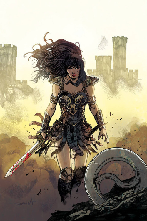 Cover artwork by Vicente Cifuentes andSergio Davila for Volume #4 of the Dynamite Xena: Warrior Prin