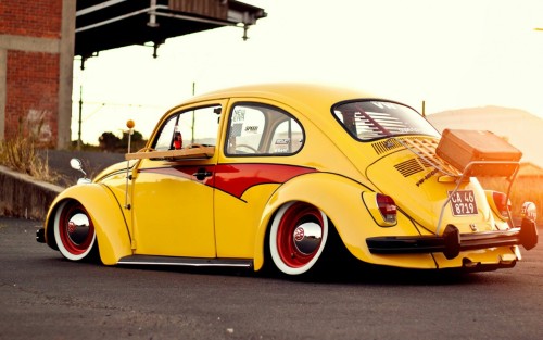 Classic vw beetle beach