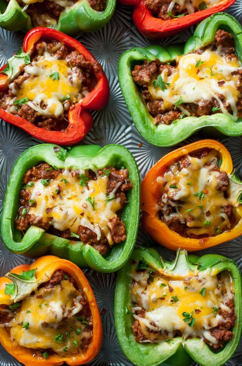 lustingfood:  BAKED BELL PEPPER TACOS 