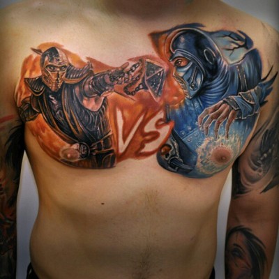 Tattoo uploaded by Niki  Mortal kombat subzero vs scorpion  Instflyrosetattoo mortalkombat mk tattooideas newschooltattoo  newschool trad traditional flyrosetattoo colortattoo tattoowork   Tattoodo