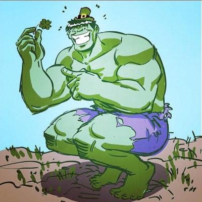 The Incredible Hulk does St. Patrick\'s Day.