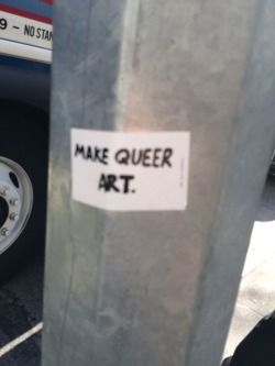 queergraffiti:  “make queer art”found outside the Museum of Modern Art in NYC