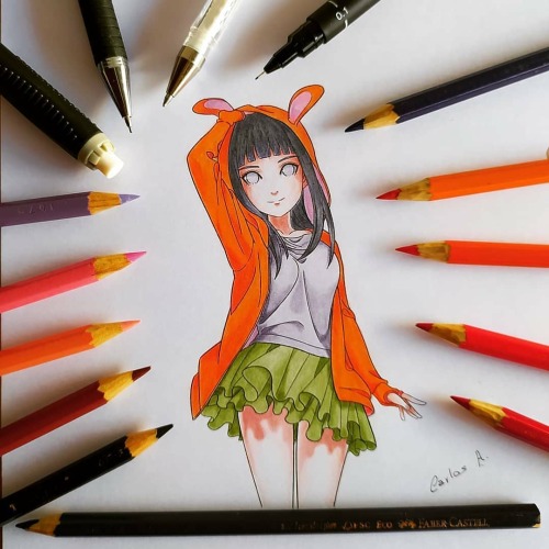 Como desenhar a hinata facil - Como desenhar