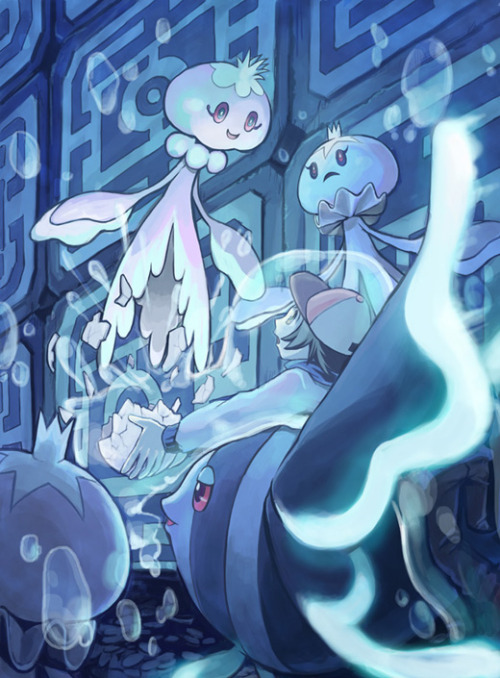 alternative-pokemon-art:ArtistAn underwater picture from R/S/E by request. (I can’t remember if this