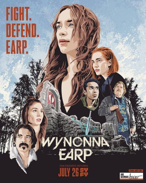 Posters for seasons 1-4 (2016-2021) of TV series, Wynonna Earp