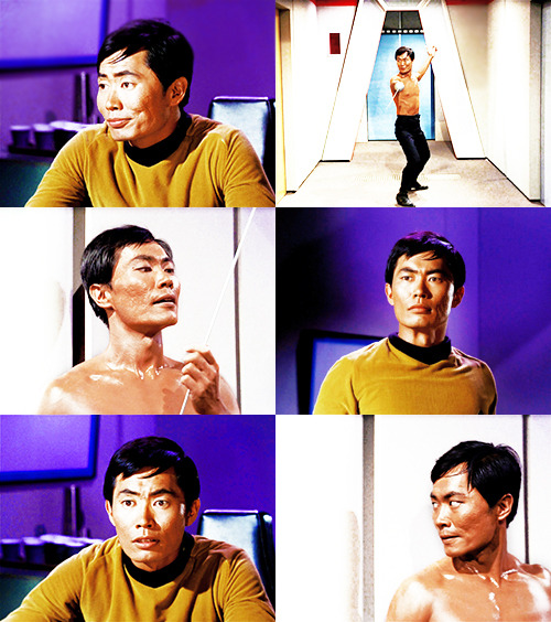 modernmonkeys:lieutenant hikaru sulu in the naked time Sulu, put that, put that thing away.