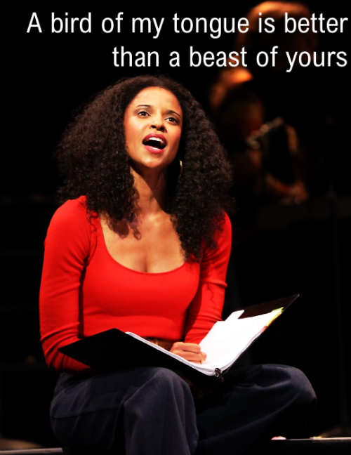 myowndeliverance: Much Ado About Nothing dreamcast Renee Elise Goldsberry as Beatrice / Daveed Diggs
