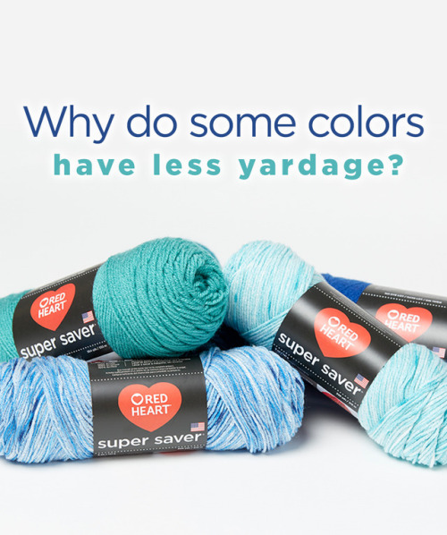 Why do some colors have less yardage?