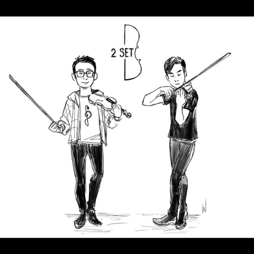 Here is some fanart of the terrific violin duo from Sydney, Twoset! Brett and Eddy are undertaking t