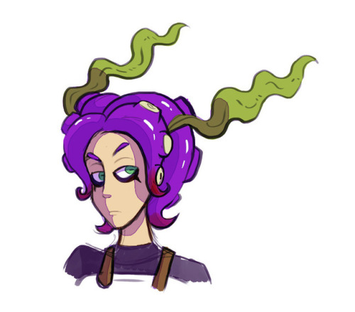 cafe-cardamari: Funny of you to ask, because I actually have this drawing from way back 2015. I swapped their species and made Tetrox the agent wannabe and Arnick the infiltrating octoling but kept their personalities. Looks like I accidentally drew octo
