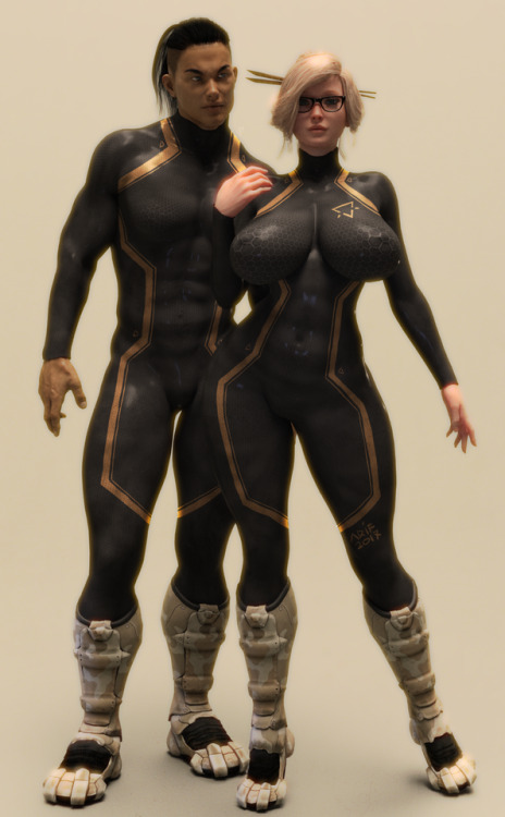 Same couple with scifi outfit. I Changed that guy hair. It’s better than before.