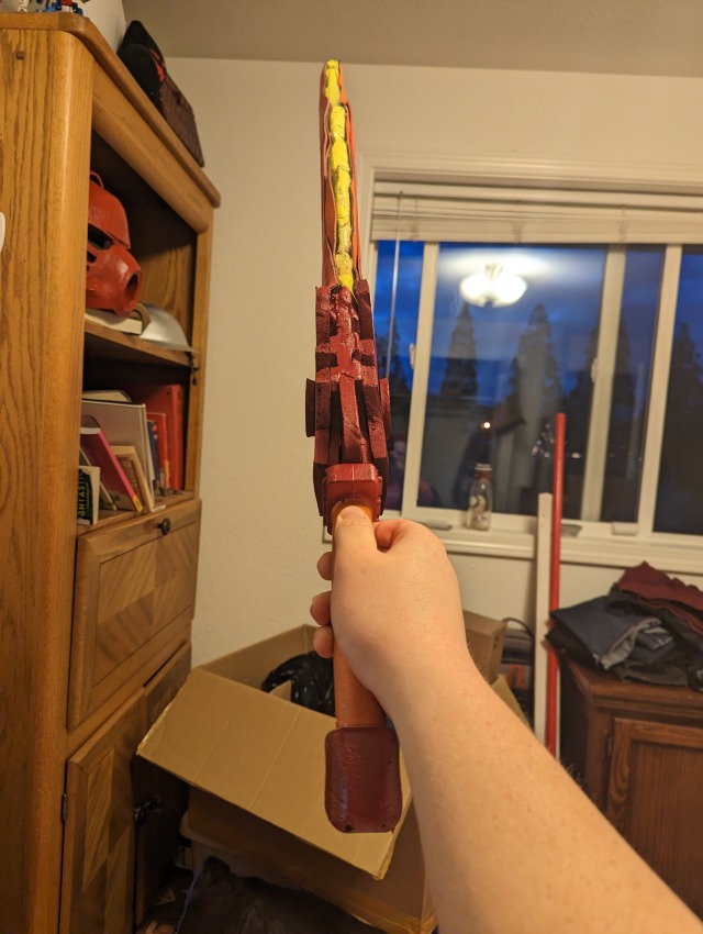 I don't know if I've posted this yet! this is the Fire Sword I made for Halloween
I really love how it turned out, the 