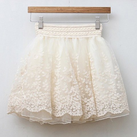 Ruffle Mesh Skirt