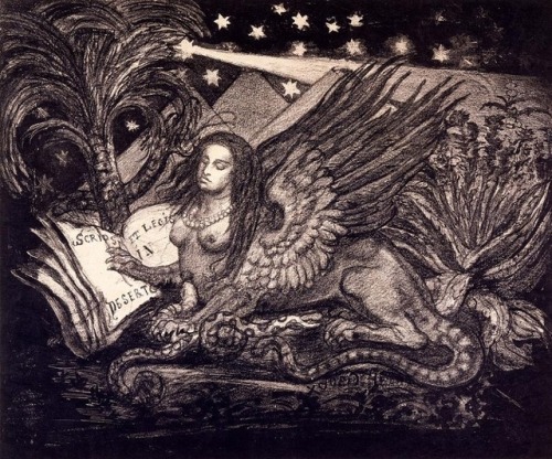 grandegyptianmuseum:  Sphinx, frontispiece to ‘Hieroglyphes et Poemes’ by Rey de Gourmen