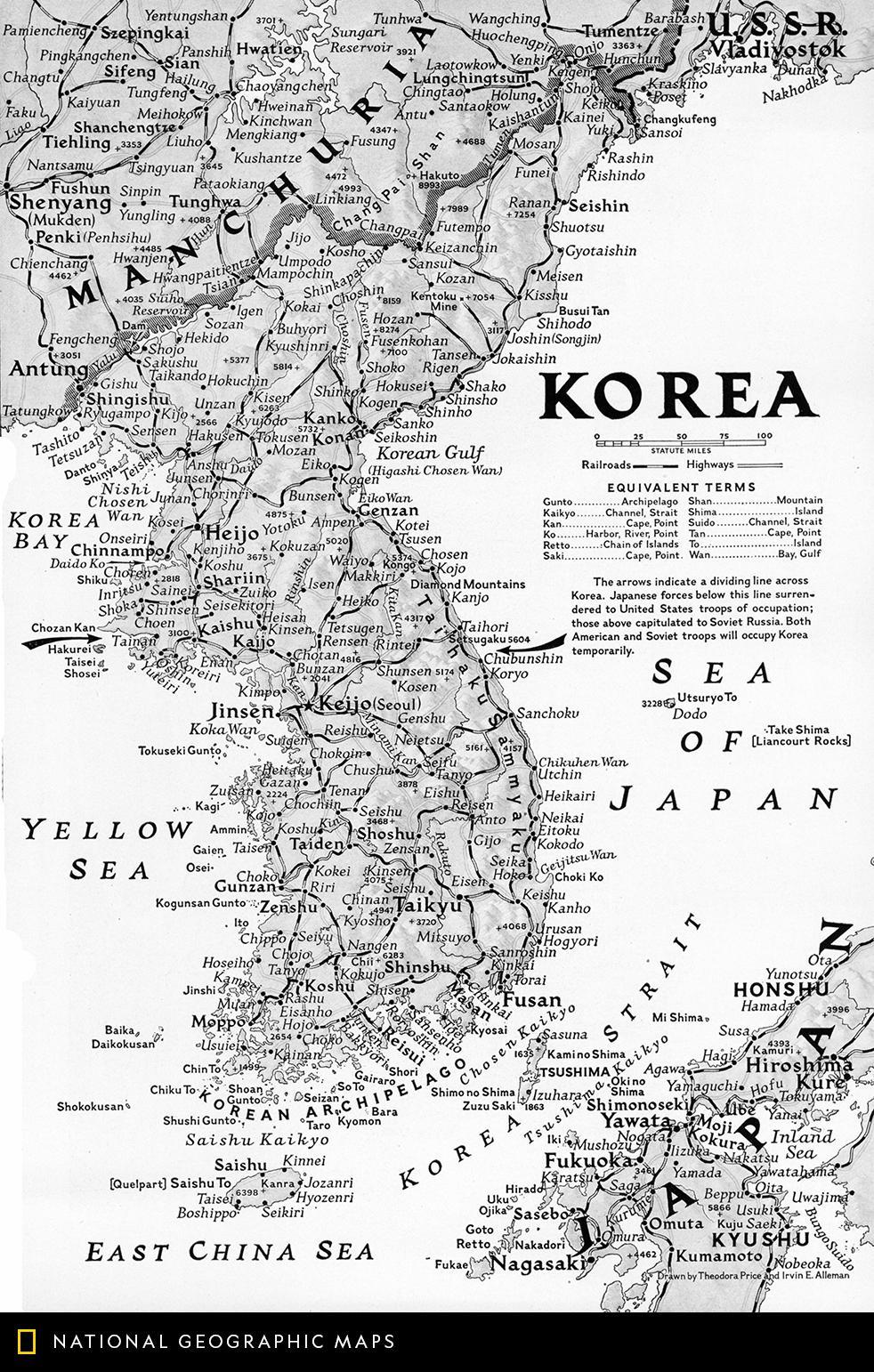 Korean Peninsula after World War 2. - Maps on the Web