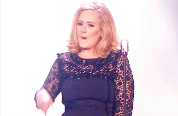 snixxxed:  Adele + that little hand thing 