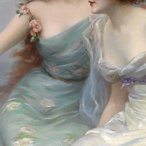 die-rosastrasse:Blue in paintings of women ♥Jules Joseph Lefebvre; Édouard Bisson; François-Hubert D