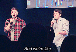 quantumbanana:  Jensen and Misha blaming Jared for breaking things onset [video]