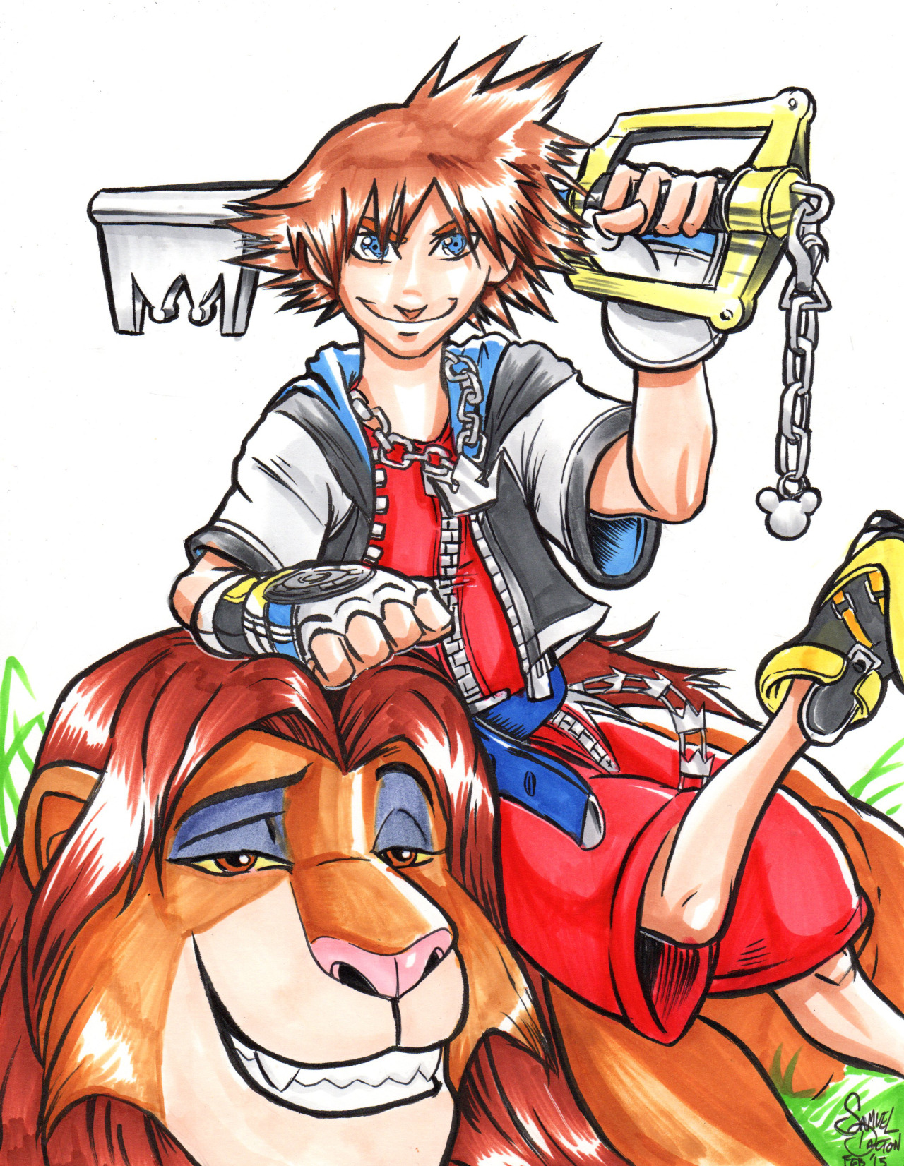 A Man Of Dreams Kingdom Hearts Fanart Simba And Sora Copic