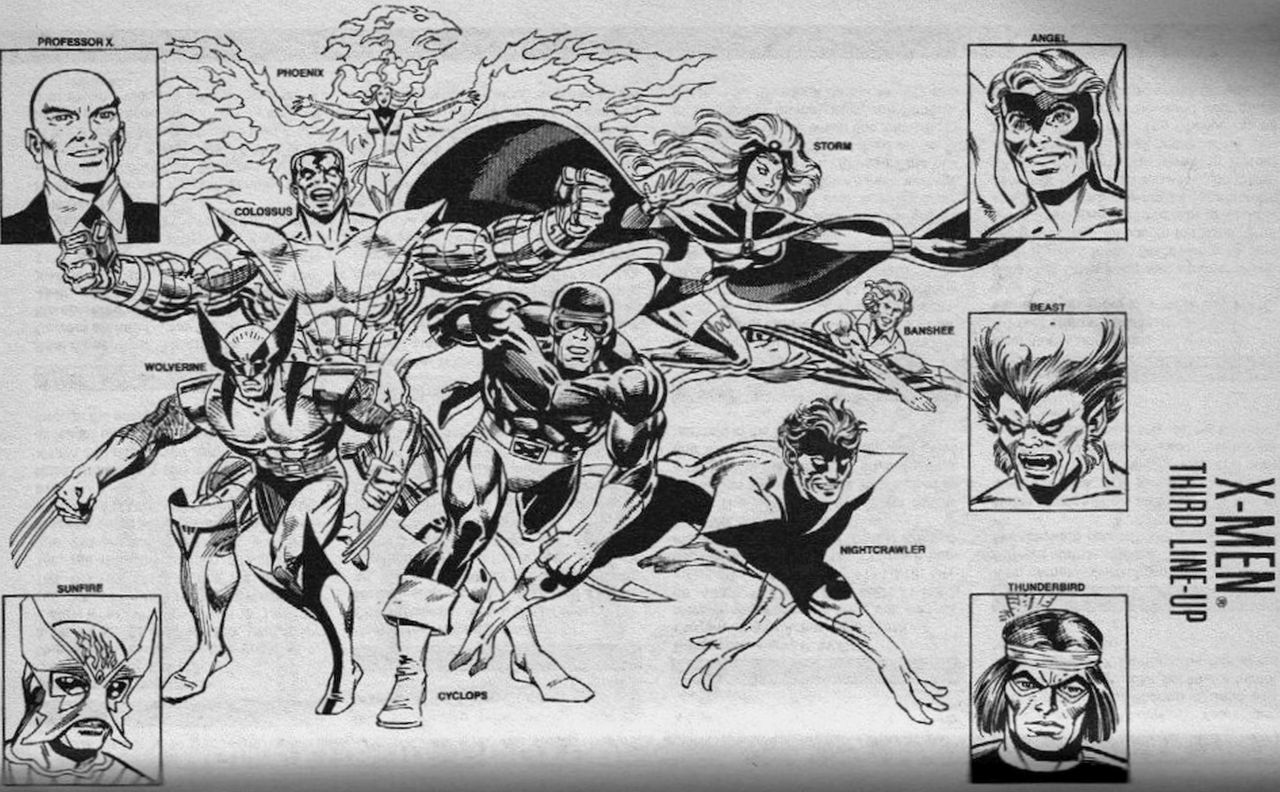 ungoliantschilde:  the X-Men Line-Ups (from the Marvel Universe Handbook) the First