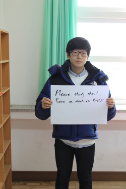 koreanstudentsspeak:  Please study about Korea as much as K-Pop. 