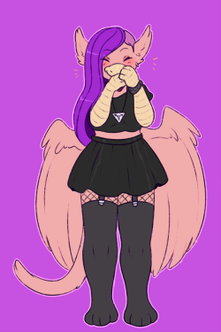 syn-the-guardian:  megueggu:  fullbody sketch commission for @syn-the-guardian a cute goth gf!   @transgirlfurries Here’s my fursona Grypha she’s new the story behind her is that her friends found out she was a trans girl by accident when she was