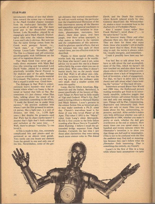 gwillow: samueldelany: Samuel Delany reviews the first Star Wars movie, 1977, in Cosmos Science Fict