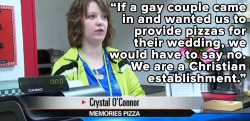micdotcom:  somemediocreblog:micdotcom:Yelpers let homophobic Indiana pizza shop have it If you publicize your bigoted views on television, don’t be surprised if the mighty force of the Internet soon rains down on you. Memories Pizza, a small shop